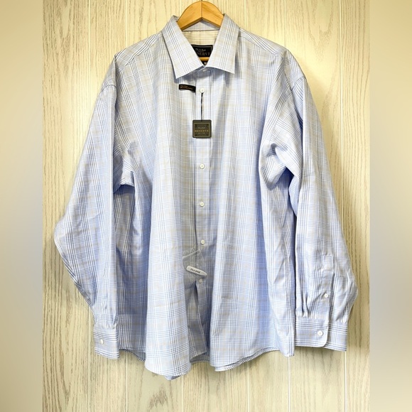 JoS. A. Bank Reserve Blue Plaid Tailored Fit Long Sleeve Button Dress Shirt 2x - Picture 1 of 4